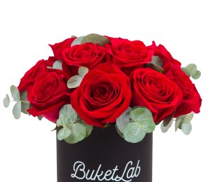 Rose Box - 15 роз в шляпной коробке
